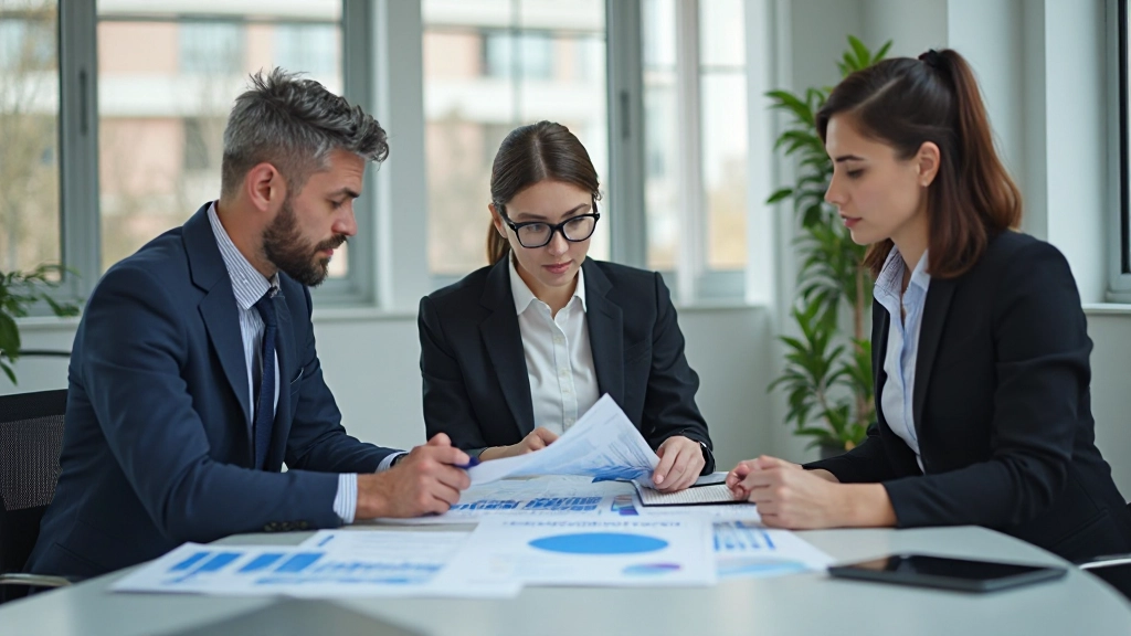 Команда маркетологов обсуждает результаты кампании у конференц-стола с графиками