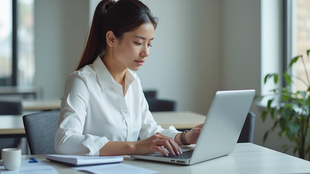 Профессиональное рабочее пространство с ноутбуком, графиками и аналитическими данными на столе